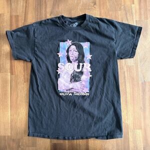 Olivia Rodrigo Shirt Womens Medium Black Sour Album Graphic Concert Music Tee
